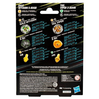 Beyblade Gale Wyvern and Tail Viper Battle Tops