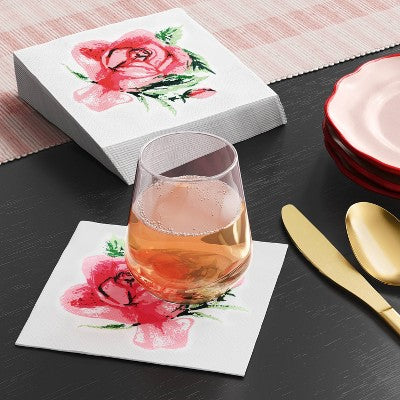 Rose Disposable Cocktail Napkin - Threshold