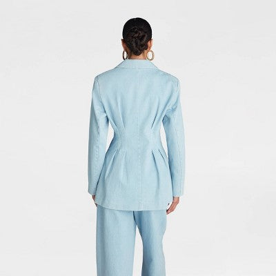 KBB by KAHLANA Women's 'The Corset Denim Blazer' - Medium Wash M