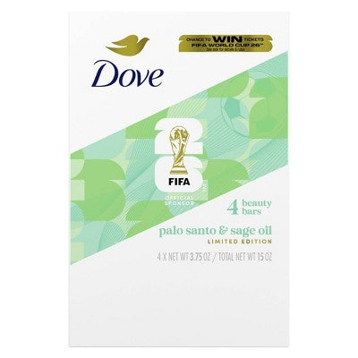 Dove Beauty Bar Soap - Palo Santo + Sage Oil - 3.75oz/4pk: Moisturizing, Nourishing, Paraben-Free, Recommended for Normal to Dry Skin