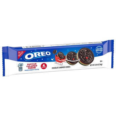 Oreo Red and Green Festive King Size Limited Edition Christmas Cookies - 2.04oz