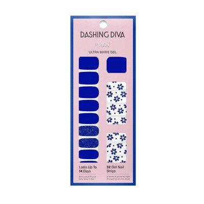 Dashing Diva Gloss Nail Art - Flor Azul - 32ct