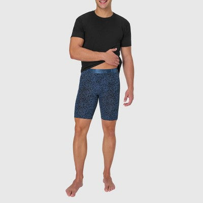Hanes Originals Premium Men's SuperSoft Long Leg Boxer Briefs 3pk - Blue/Green/Gray M: Tagless, Moisture Wicking, Stretch Knit Fabric