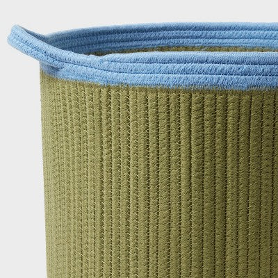 Medium Coiled Rope Kids' Storage Basket Green and Blue - Pillowfort