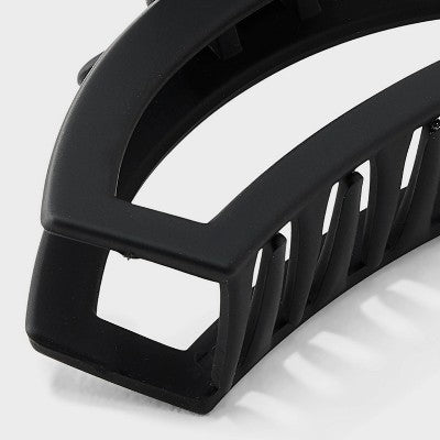 Open Crescent Claw Hair Clip - Universal Thread Black: Solid Plastic Hair Accessory for All Hair Types, 18+