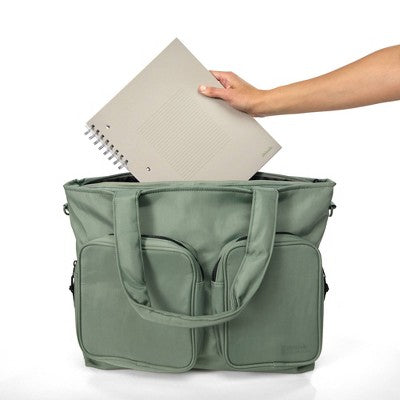 Altitude 19" Tote Bag with Laptop Pocket and Adjustable Shoulder Strap - Sage Green