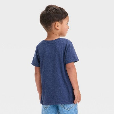 Toddler Boys' Short Sleeve Solid T-Shirt- Cat & Jack Navy Blue 4T