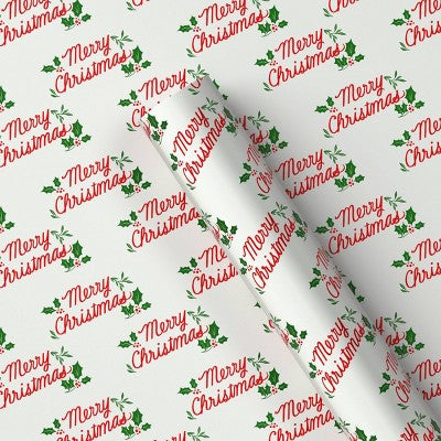 20 sq ft 'Merry Christmas' Gift Wrap White - Wondershop (LOCAL PICKUP ONLY)