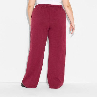 Women's Mid-Rise Knit Sweatpants - Wild Fable Burgundy XXL