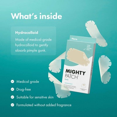 Hero Cosmetics Mighty Patch Body Patch - 4ct: Alcohol-Free, Whole Body Application, Acne-Prone Skin