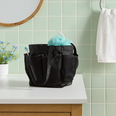 Mesh Shower Caddy for Dorm Black - Room Essentials