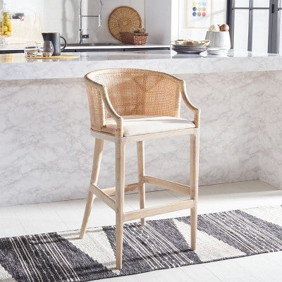 Brando Bar Stool - SEA4014 - Natural/White - Safavieh (LOCAL PICKUP ONLY)