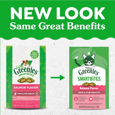 Greenies Smartbites Skin and Fur Health Salmon Flavor Cat Treats - 2.1oz
