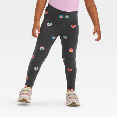 Toddler Girls Rainbow Printed Leggings Cat & Jack Gray 2T