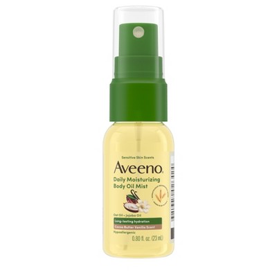 Aveeno Daily Moisturizing Body Oil Mist with Oat and Jojoba Oil - Hypoallergenic - Cocoa Butter Vanilla Scent- .8 fl oz