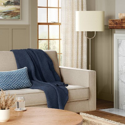 50"x60" Chenille Knit Throw Blanket Steel Blue - Threshold