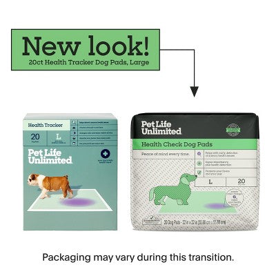 Pet Life Unlimited Health Tracker Dog Pads - 20ct: Unscented, Pet Training Pads, All Ages