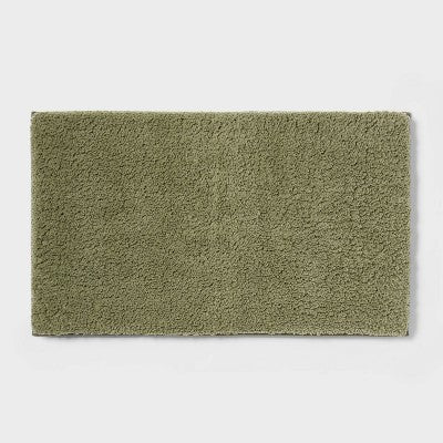 20"x34" Fluffy Memory Foam Bath Rug Green - Threshold