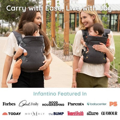 Infantino Flip Luxe 4-in-1 Convertible Baby Carrier - 0-42 Months - Onyx