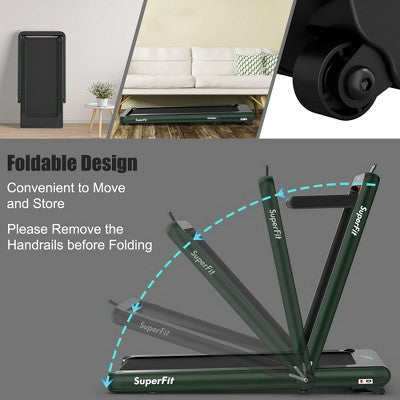 SuperFit 4.75HP 2 In 1 Folding Home Treadmill with Remote APP Control (LOCAL PICKUP ONLY)