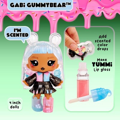 Yummiland Lip Gloss Doll: Sour Sweeties - Gabi Gummybear Includes DIY Lip Gloss + Removable Keychain