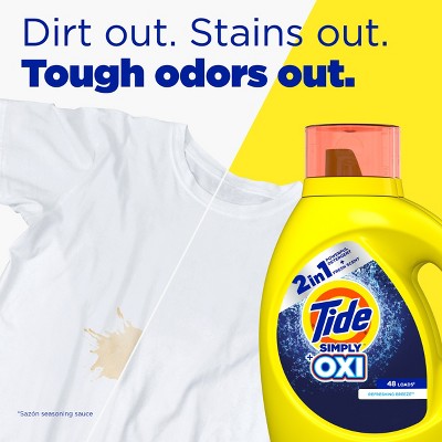 Tide Simply + Oxi Liquid Laundry Detergent, Refreshing Breeze, 20 loads, 31 fl oz