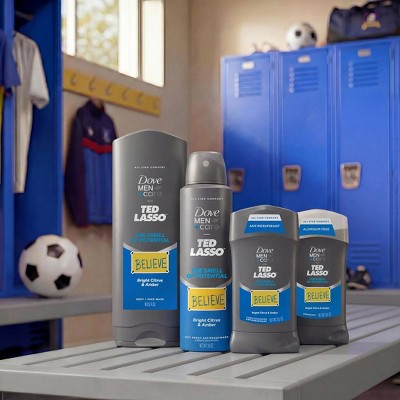 Dove Men+Care Ted Lasso Dry Spray Antiperspirant - The Smell of Potential - Citrus & Amber - 3.8oz