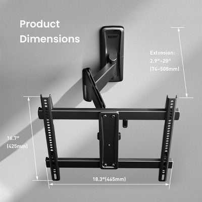 ErgoAV Medium Motion TV Wall Mount 32"- 65" TVs: Swivel Extendable Full Motion Steel (LOCAL PICKUP ONLY)