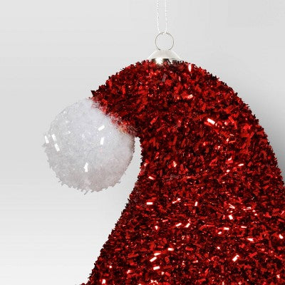 Christmas Tinsel Santa Hat Ornament - Wondershop