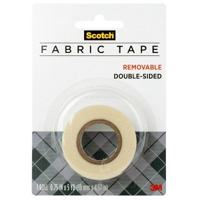 Scotch Create Removable Double-Sided Fabric Tape: Hemming & Fashion Tape, 0.75" x 180", Clear