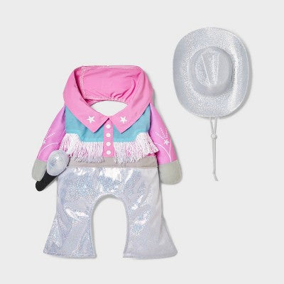 Glam Cowboy Dog Frontal Costume - Boots & Barkley Light Pink M