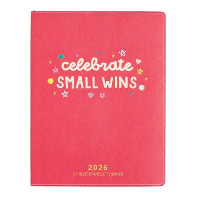 Callie Danielle 8.5"x11" Vegan Leather 2026 Annual Planner Celebrate Small Wins