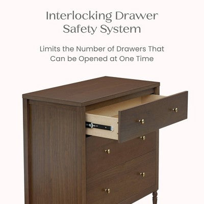 Delta Children Serena 3 Drawer Dresser with Changing Top - Teak Brown (LOCAL PICKUP ONLY)