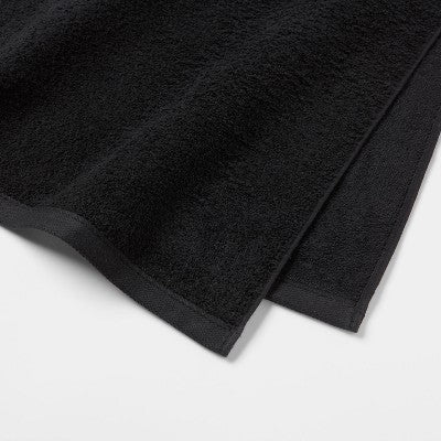 4pk Antimicrobial Assorted Bath and Hand Towel Set Black - Room Essentials: Cotton Terry, Midweight GSM