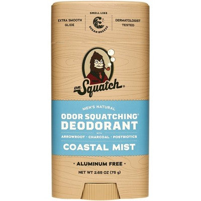 DR. SQUATCH Men's Natural Solid Deodorant Coastal Mist - 2.65oz
