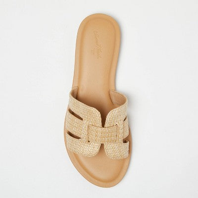 Women's Carla Sandals Memory Foam Insole - Universal Thread Tan 7