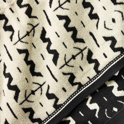 2pc Vertical Thorns Bath and Hand Towel Set Black/White - Opalhouse designed with Jungalow: Cotton Jacquard, Reversible