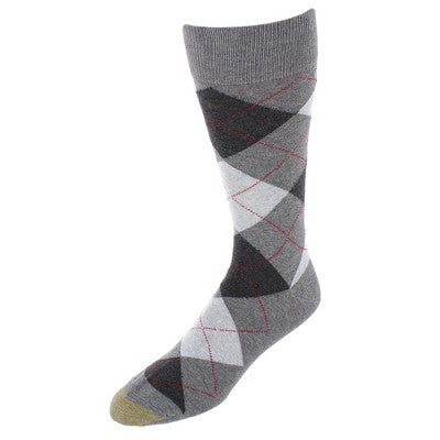 Gold Toe Men's Carlyle Argyle Crew Dress Socks (Pack of 3), Black