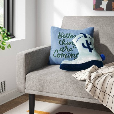 Cowboy Boot Throw Pillow Mint - Room Essentials