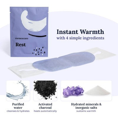 CorneaCare Rest Self-Heating Eye Masks for Dry Eye Relief - Warm Compress, Preservative & Fragrance Free - 15ct