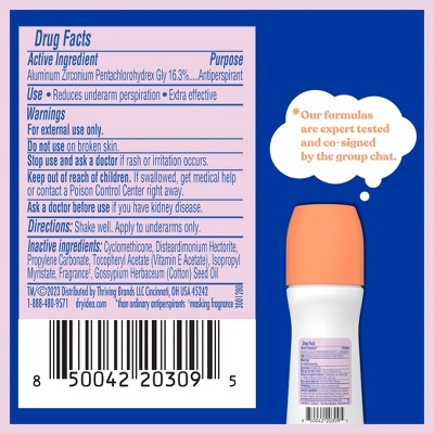 Dry Idea Roll-On Deodorant and Antiperspirant - Unscented - 3.25 fl oz