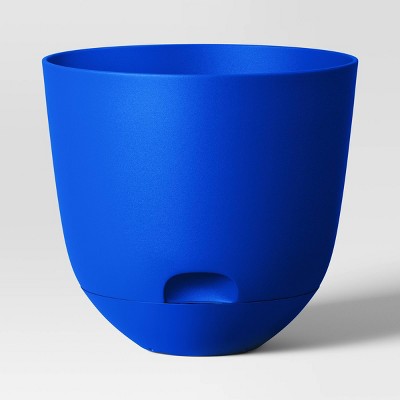 Self-Watering Plastic Indoor Outdoor Planter Pot Blue 12"x12" - Room Essentials