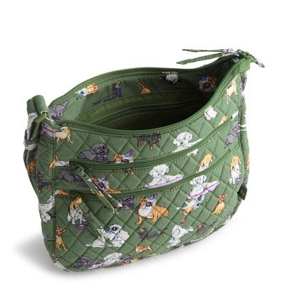 Vera Bradley Women's Outlet Cotton Trio Zip Hipster Crossbody Bag Dog Park