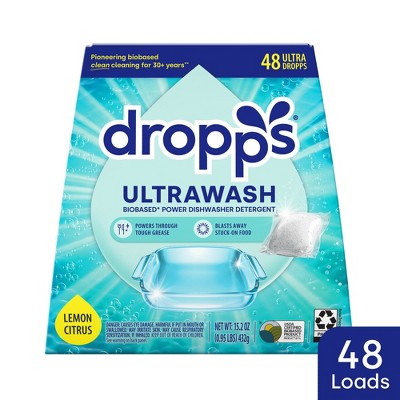 Dropps Dish UltraWash Biobased Detergent Pods - Lemon Citrus - 48ct