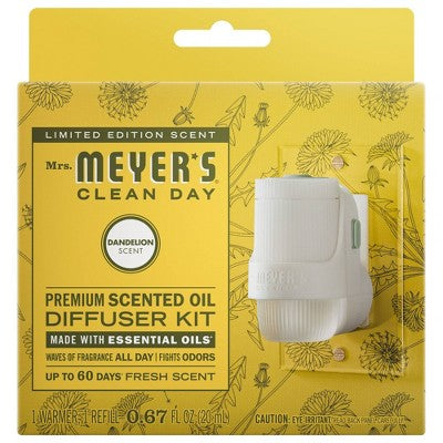 Mrs. Meyer's Clean Day Plug Scent Air Freshener Starter Kits Dandelion - 0.67oz