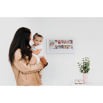 Pearhead First Year Frame - White: Multiple Image, Horizontal Orientation, Wall Mount, Holds 13 Photos