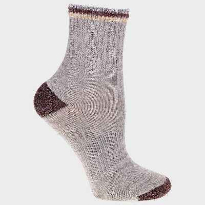 Alaska Knits Women's Kernel Textured Wool Blend Midweight Boot Socks - Gray 4-10
