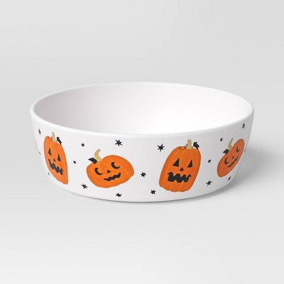 29 fl oz Halloween Bamboo and Melamine Pumpkins Cereal Bowl White - Hyde & EEK! Boutique