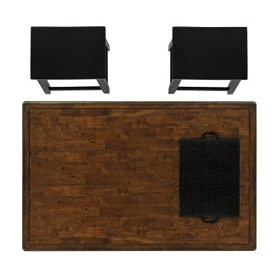 Powell Posie Kitchen Island with 2 Stools Black (LOCAL PICKUP ONLY)