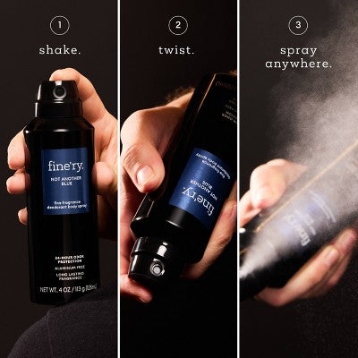 fine'ry. Men's Deodorant Spray - Not Another Blue - 4oz: Under Arm, Fresh Scent